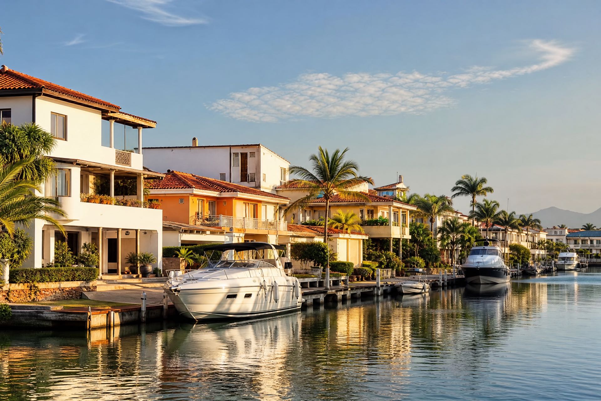 Maisons de ville sur le canal avec terrasse